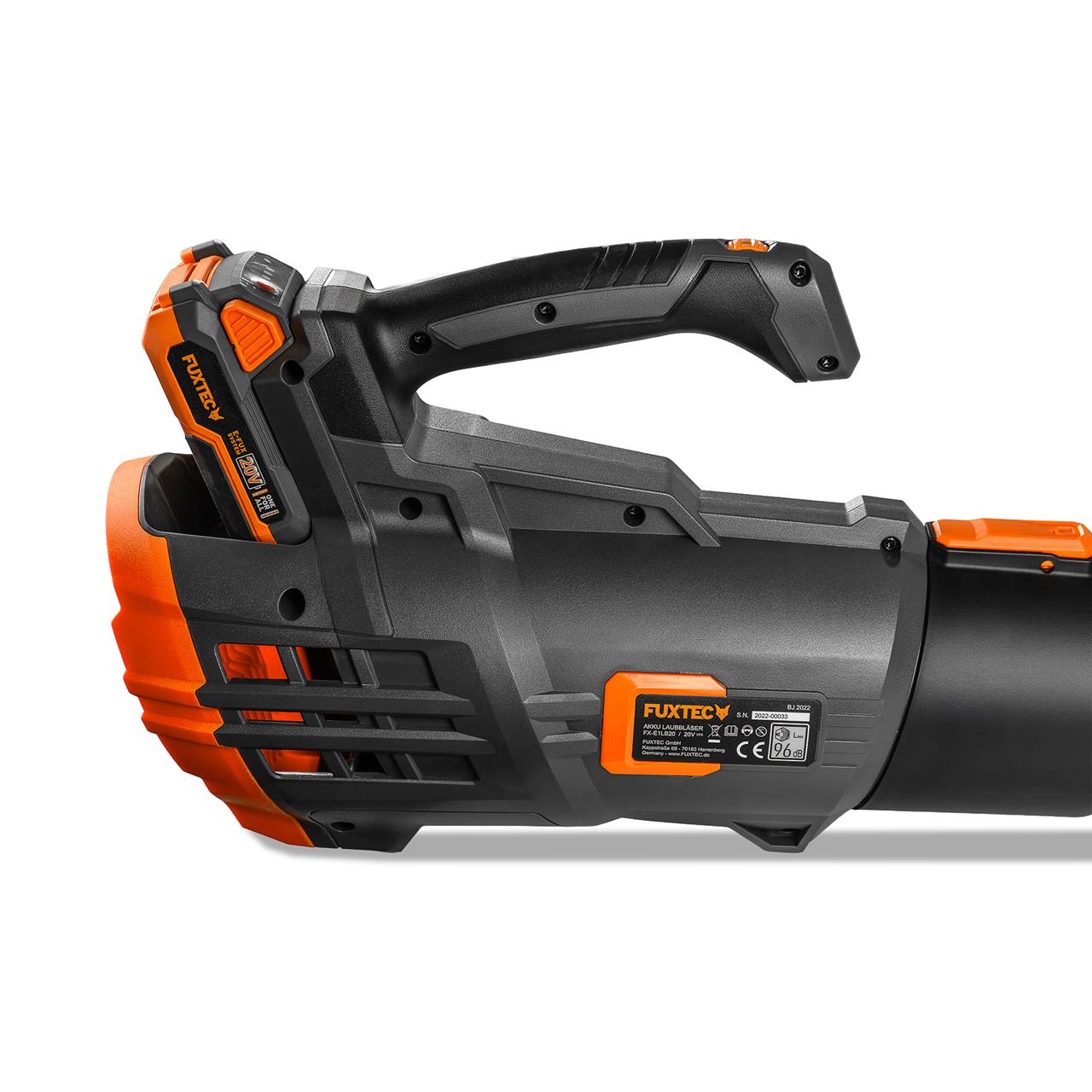 FUXTEC 20V Akku Laubbläser FX-E1LB20 SET 1 mit 2 x Akku 2Ah, 1 x Ladegerät 2,4A