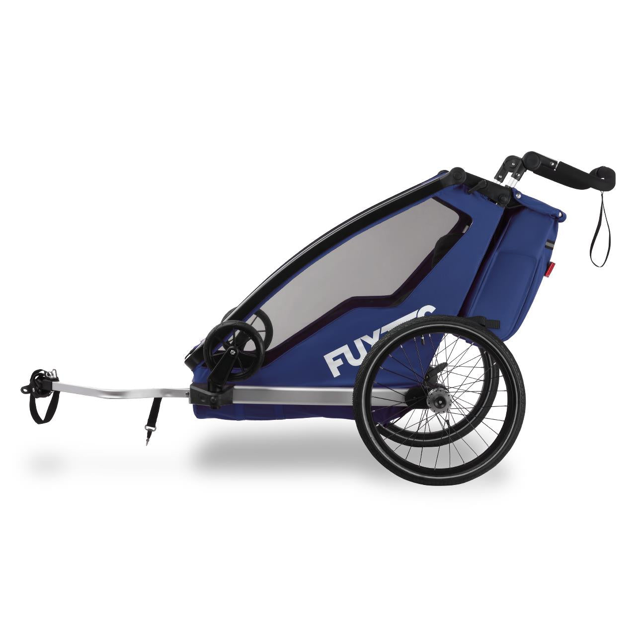 FUXTEC Fahrradanhänger/Jogger FX-FA1-SET-BLAU mit Jogger-Rad