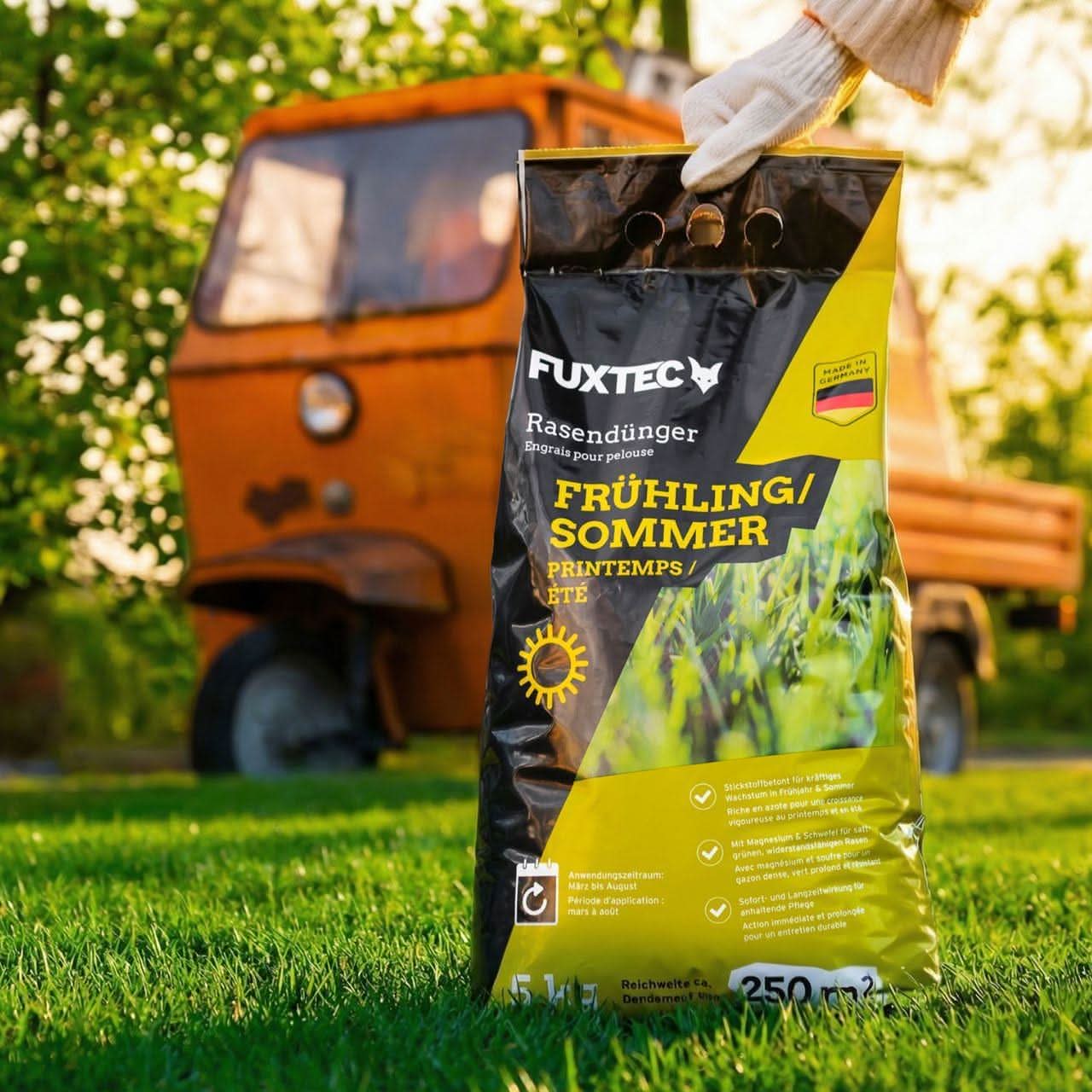 FUXTEC Rasendünger Frühjahr/Sommer FX-RDFS 10kg für 500qm