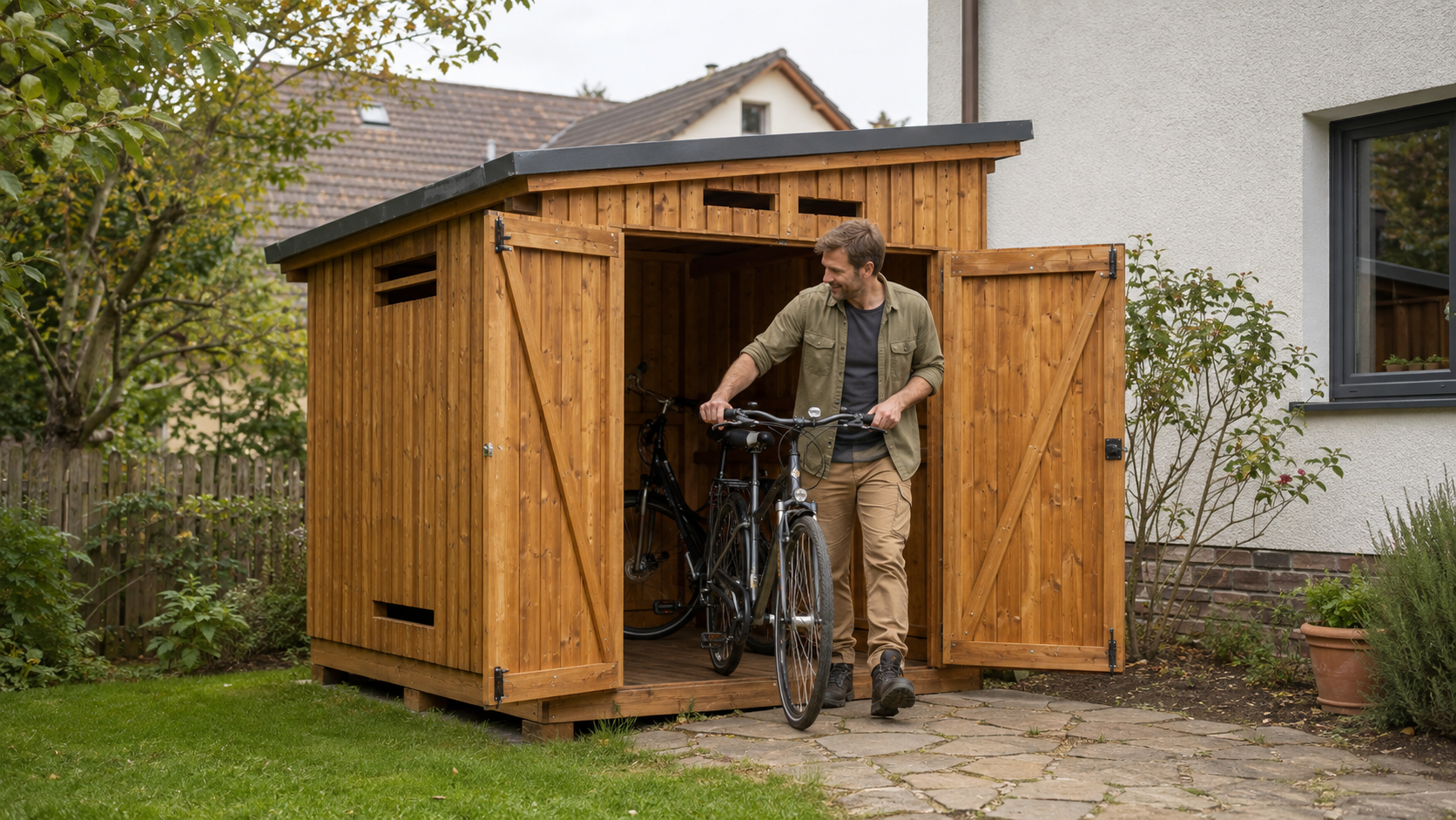 Fahrradgarage selber bauen: Abschließbare Fahrradbox aus Holz