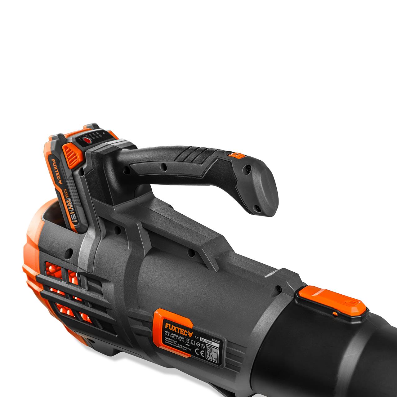FUXTEC 20V Akku Laubbläser FX-E1LB20 SET 1 mit 2 x Akku 2Ah, 1 x Ladegerät 2,4A