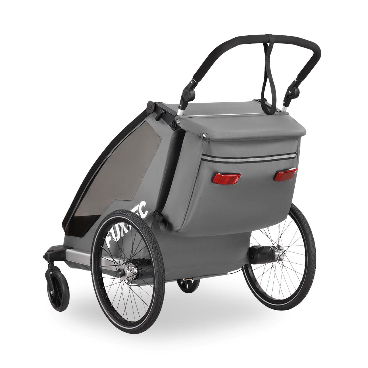 FUXTEC Fahrradanhänger/Jogger FX-FA1-SET-GRAU mit Jogger-Rad