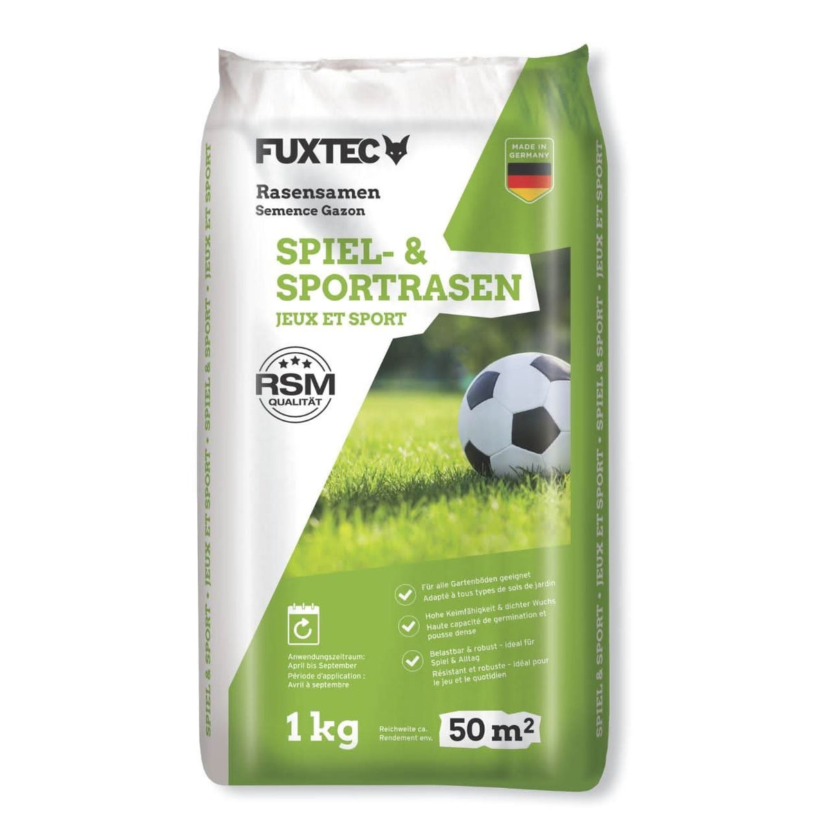 Rasen Reparaturset 500m² – 1 kg Rasensamen & 10 kg Dünger